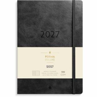 Burde 27200620 Forma Deluxe ugekalender A5 sort tv&aelig;rformat 