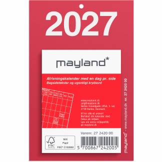 Mayland 27242000 afrivningskalender 10x6,5cm 