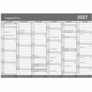 Mayland 27268500 Basic kontorkalender gr&aring; A3 