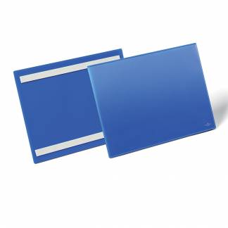 Durable lagerlomme m/selvklæb A5 tværformat blå 