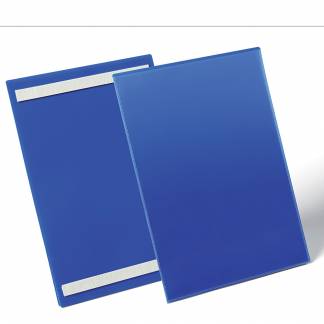 Durable lagerlomme m/selvklæb A4 højformat blå 