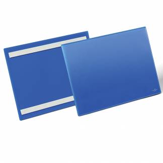 Durable lagerlomme m/selvklæb A4 tværformat blå 