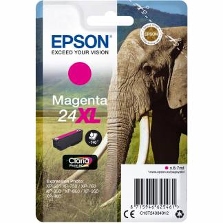 Epson 24XL C13T24334012 Magenta Bl&aelig;kpatron, 740 sider