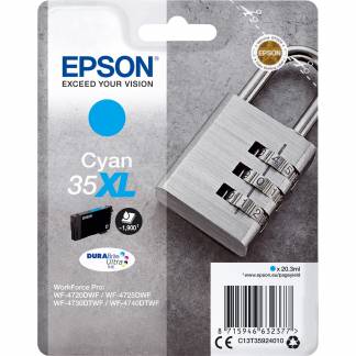 Epson T3592 C13T35924010 Cyan Bl&aelig;kpatron, 1,900 sider 