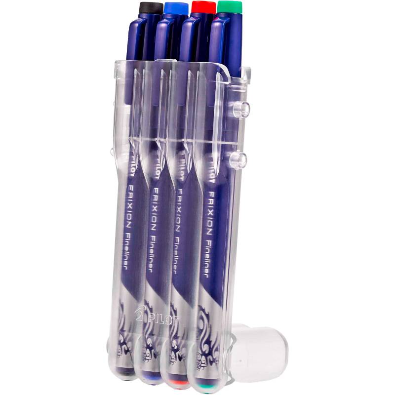 Pilot Frixion fineliner 1,3mm sort/bl&aring;/r&oslash;d/gr&oslash;n