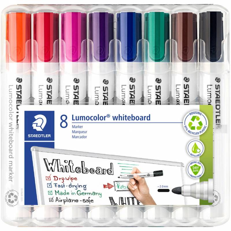 Staedtler Lumocolor 351 whiteboardmarker s&aelig;t 8 farver