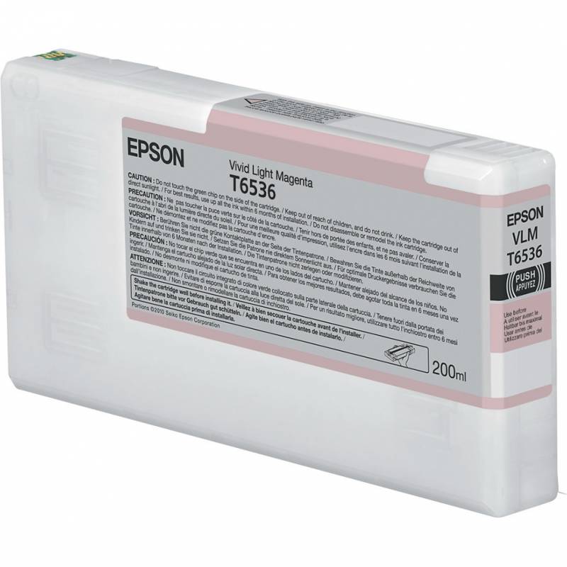 Epson T6536 C13T653600 Lys Magenta Bl&aelig;kpatron, 200 ml