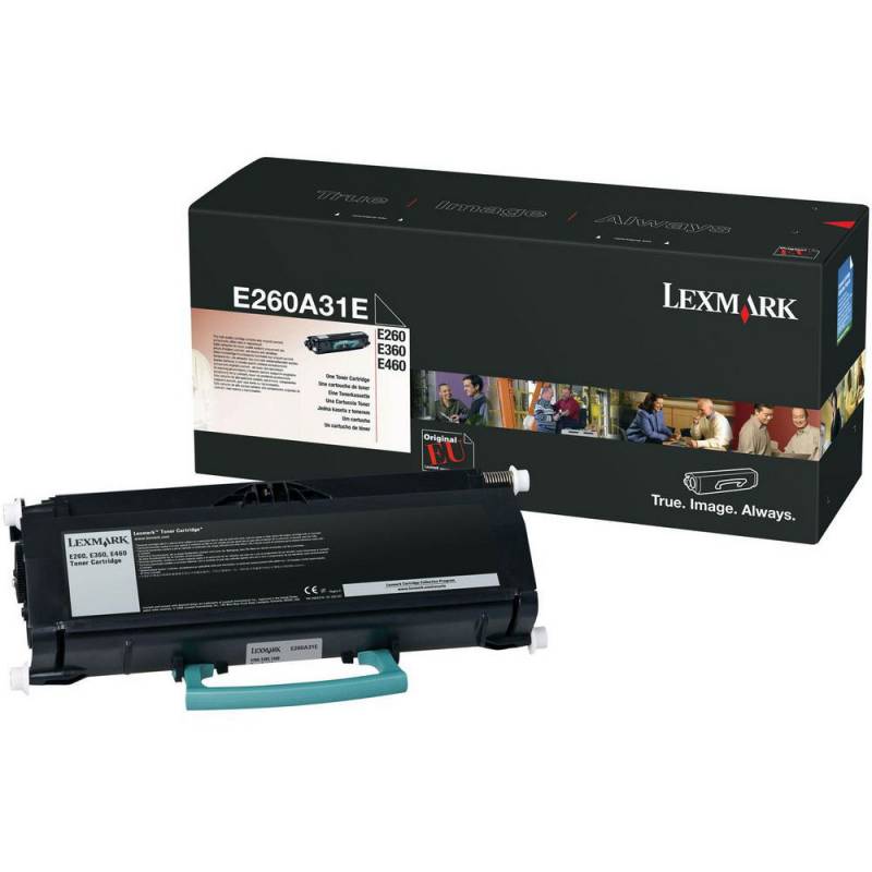 Lexmark E260A31E Sort Lasertoner, 3.500 sider