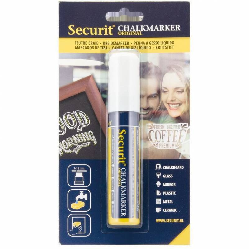 Securit kridtmarker 7-15mm hvid