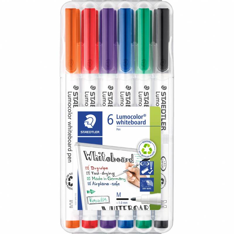 Staedtler Lumocolor 301 whiteboardpenne 6 farver