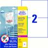 Avery Antimikrobielle etiketter 210x148mm hvide (20)