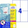 Avery Antimikrobielle etiketter 105x148mm hvide (40)