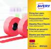 Prisetiketter Avery 2 linjer rød 26x16mm perm.klæb 1200stk