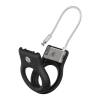 Secure Holder with Wire Cable for Airtag - Black