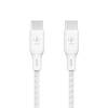 100W USB-C to USB-C Braided Cable 3M, White