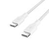 100W USB-C to USB-C Braided Cable 3M, White