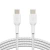 USB-C to USB-C Braided PVC 2m Twin Pack, White