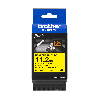 Labeltape Brother HSE231E 11,2mm sort på gul