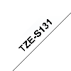 Labeltape Brother TZeS131 12mmx8m sort på klar stærk klæb