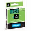 Labeltape DYMO D1 45019 S0720590 12mmx7m sort på grøn