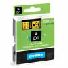 Labeltape DYMO D1 40918 S0720730 9mmx7m sort på gul