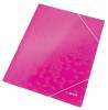 Leitz WOW mappe i pap med 3 klapper i A4 i farven pink 