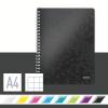 Notesblok WOW PP A4 m/hul kvad 80ark sort