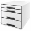 Skuffekabinet Leitz Desk Cube WOW 4-skuffer hvid/sort