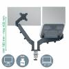 Monitor Arm Space Saving Dual+Laptop Arm, Dark Grey