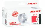 METO etiket perm 29x28 neonr&oslash;d (5rl/1000)