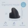 R-Go HE Mouse Ergonomisk mus, Medium (165-195mm), Højre, med kabel Kabling Sort