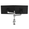 R-GO Caparo D2 circular dual monitor arm desk mount, gas lif