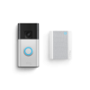 Ring Battery Video Doorbell (Satin Nickel) + Chime (2nd Gen)