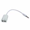 Headset Converter Dual to Single, White