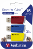 Store ´N´ Click USB Drive 16GB (3-pack) Red/Blue/Yellow