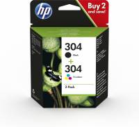 HP 304 Farve (cyan, magenta, gul) Pigmenteret sort Blæk 3JB05AE