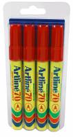 Marker Artline 70 r&oslash;d 4-Blister