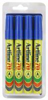 Marker Artline 70 bl&aring; 4-Blister