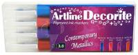 Artline Decorite Flat metallic 4-s&aelig;t