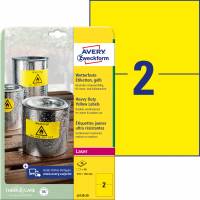 AVERY ekstra st&aelig;rk etiket gul 210x148mm (20)