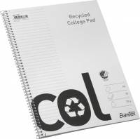 Col kollegieblok genbrugspapir A4+ linjeret