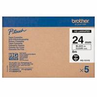 BROTHER 24 MM BLACK ON CLEAR HI.GR. 5PK