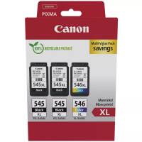 2 x PG-545XL + CL-546XL XL 8286B013 CMYK rabatpakke original