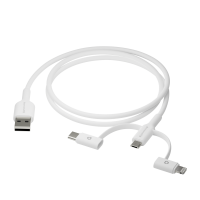 Re-charge - 3in1 Cable&ndash;USB A to USB-A,C & Lightn-W
