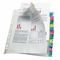 Indekslomme 12-delt 130my PP A4+ farvet