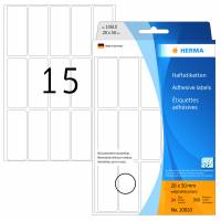 Herma etiket manuel aftagelig 20x50 hvid (360)