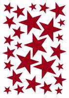Herma stickers Magic julestjerner r&oslash;d (1)