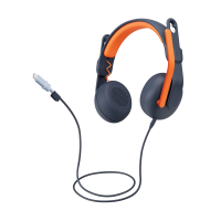 Logitech Zone Learn On-Ear Wired Headset for Learners, USB-C Kabling Hovedtelefoner Sort Orange
