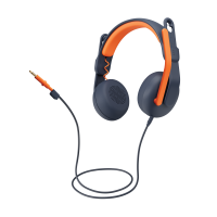 Logitech Zone Learn Wired On-Ear Headset for Learners, 3.5mm AUX Kablet Hovedtelefoner Sort Orange