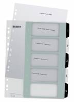 Register printbar PP A4+ 1-5 hvid/sort